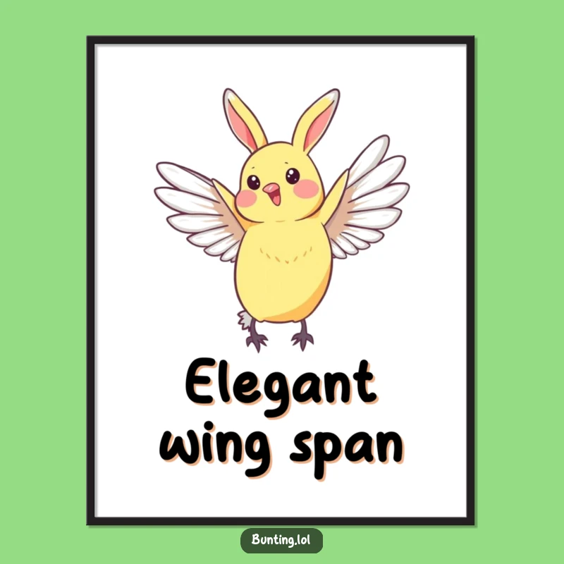 Funny Bunting Bird Digital Art - Graceful Wing Stretch Decor, Instant Elegant Gift