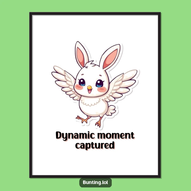 Funny Bunting Dynamic Digital Art: Energetic Download, Unique Funny Gift