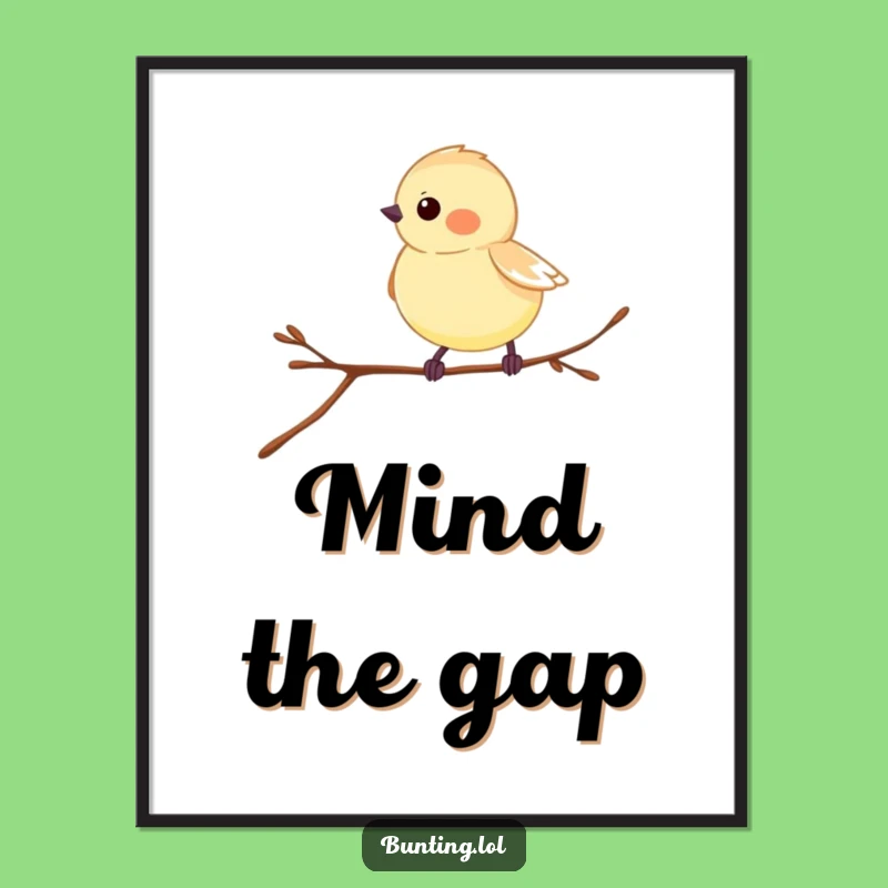 Funny Hopping Bunting Digital Art Print: Instant Playful Decor, a Hilarious Bird Gift