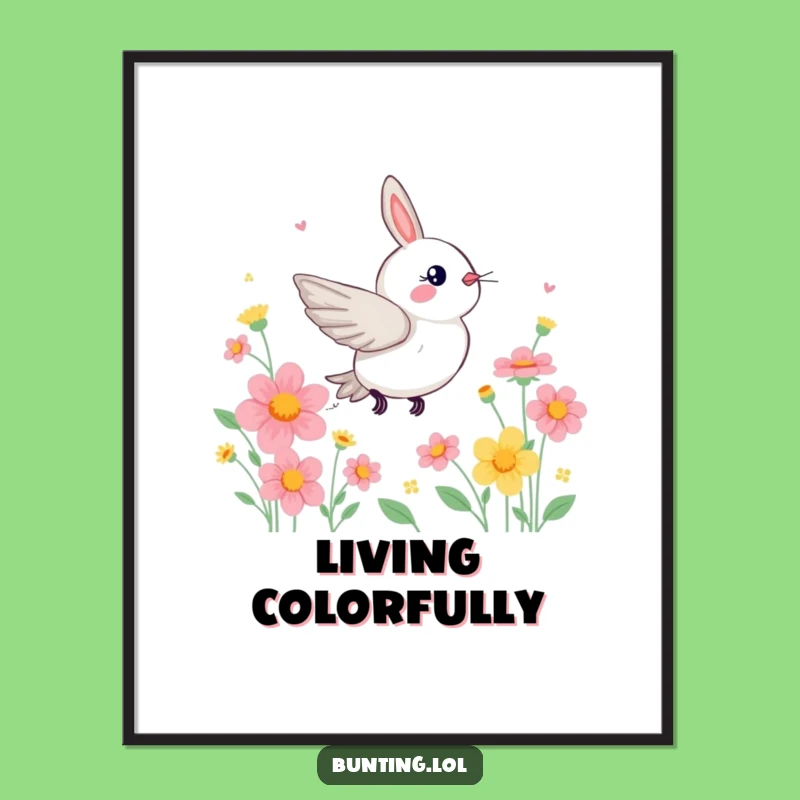 Funny Zippy Bunting Digital Art Print: Instant Vibrant Decor, a Hilarious Bird Gift