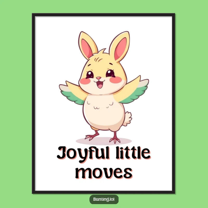 Funny Dancing Bunting Digital Art - Instant Moves with Hilarious Illustration