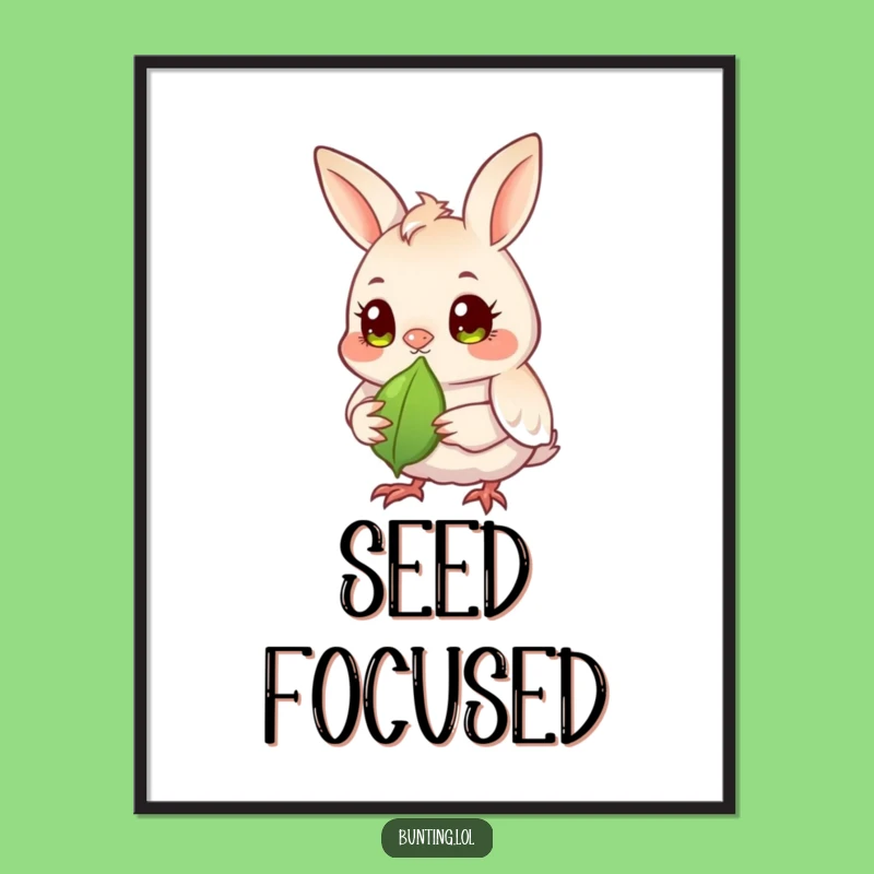 Funny Bunting Seed Watcher Digital Art - Instant Download for Observant Decor