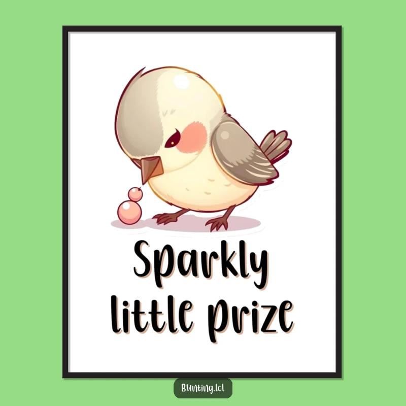 Funny Pecking Bird Digital Art: Curious Songbird Download, Humorous Gift