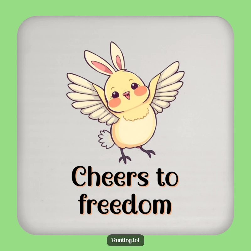 Funny Bunting Wing Coaster - Protect Surfaces with Birdy Elegance!