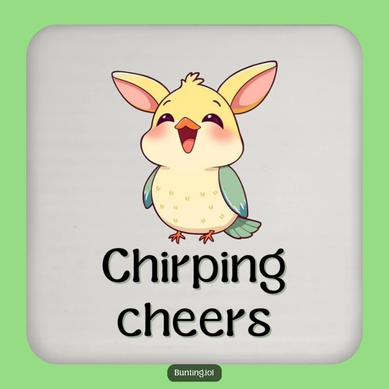 Funny Bunting Chirp Coaster Set: Happy Singer Protection, Chic Funny Gift