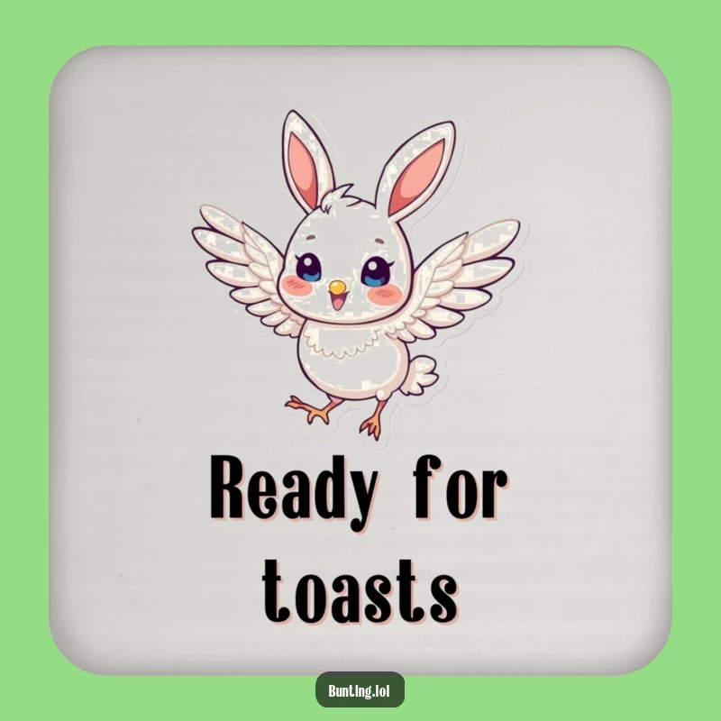 Funny Bunting Dynamic Coaster Set: Energetic Protection, Chic Funny Gift