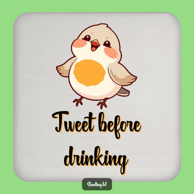 Funny Orange Bird Coaster: Joyful Songbird Protection, Humorous Drink Gift