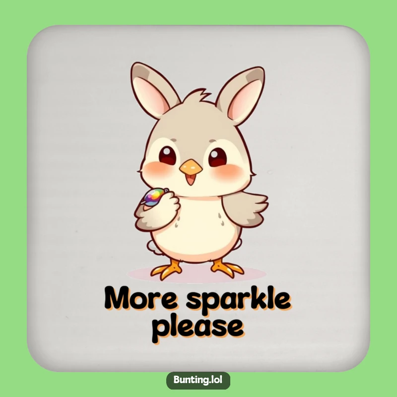 Funny Bunting Pecking Coasters (Set of 4): Protect Surfaces with Playful Curiosity!