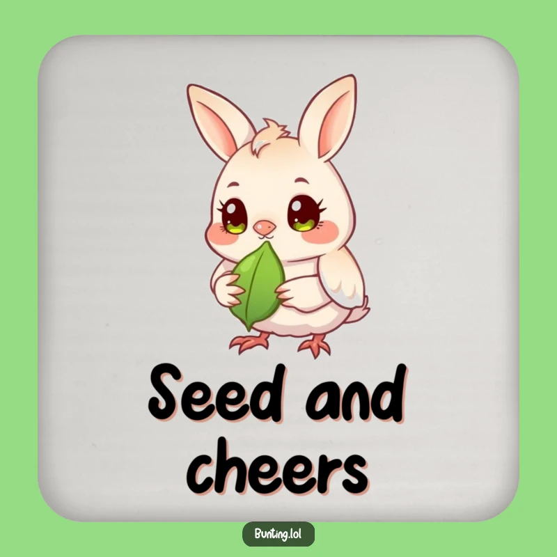 Funny Bunting Seed Watcher Coaster Set - Protect Surfaces with Focused Humor