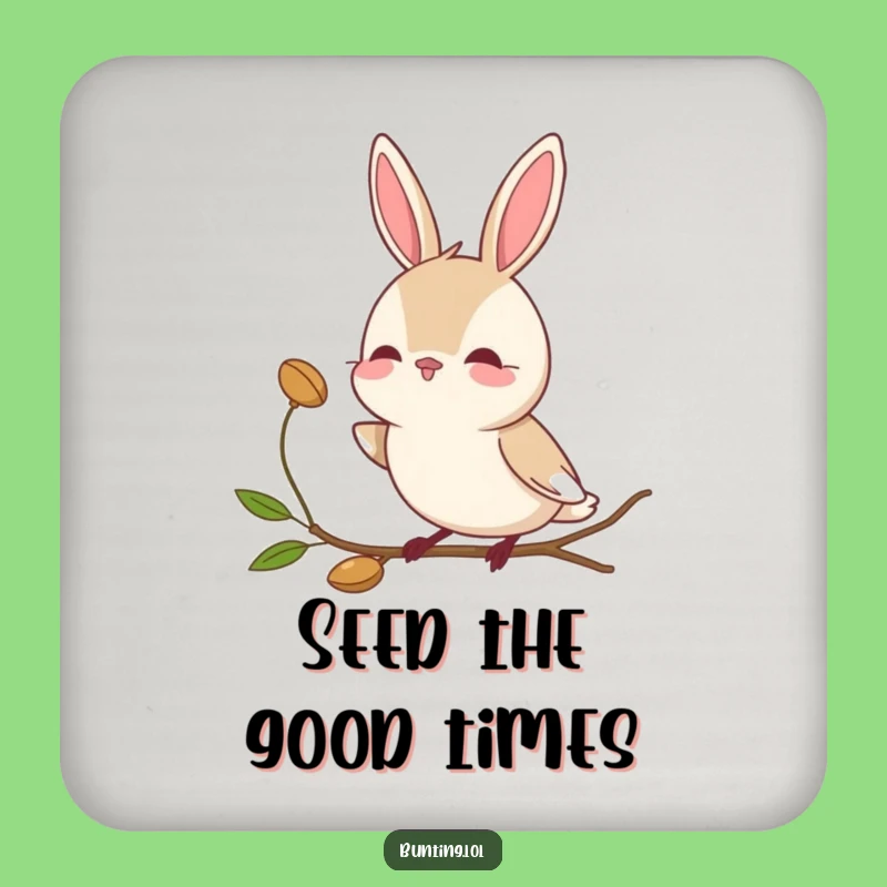 Funny Bunting Bird Coasters: Curious Seed Watchers - Quirky Funny Gift Set