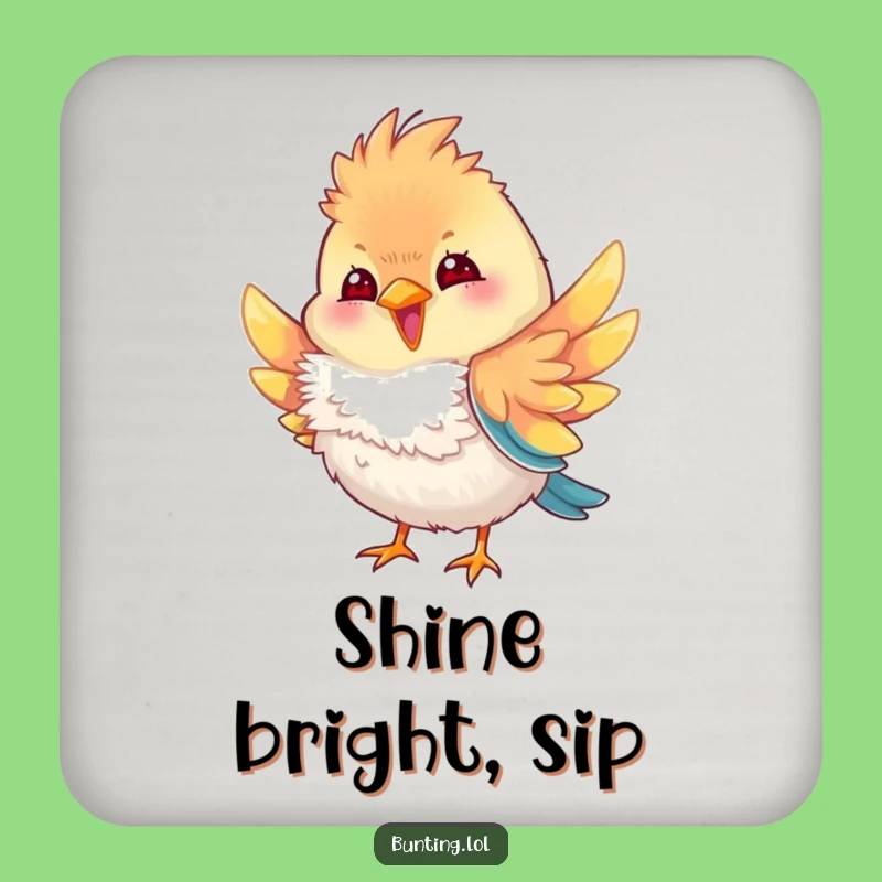 Funny Bunting Bird Feather Coaster: Protect Surfaces with Style, Perfect Gift