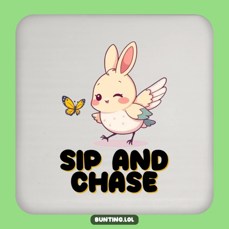 Funny Bunting Bird Coaster: Cute Chase Protection, Whimsical Gift