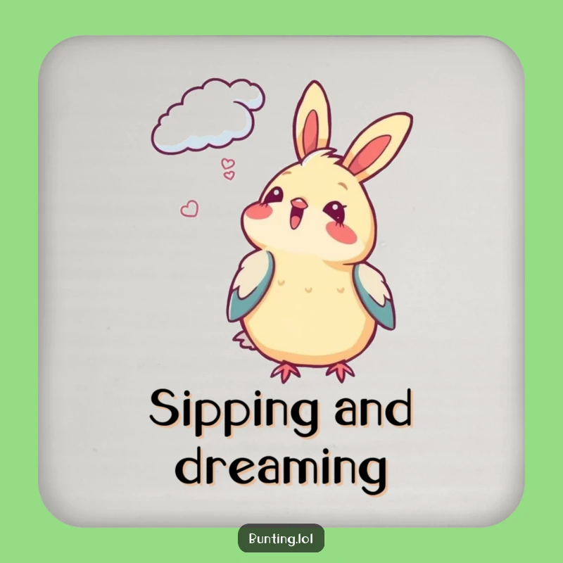 Funny Bunting Bird Coaster - Cloud Gazing Drink Protector, Perfect Small Gift