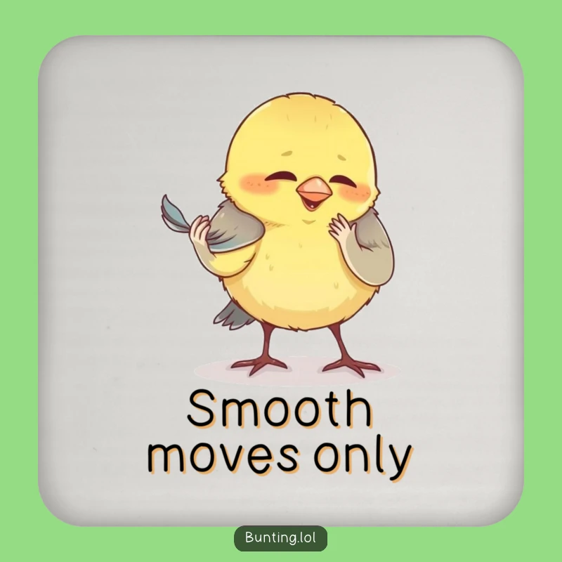 Funny Preening Bunting Coaster Set - Protect Surfaces with Comical Detail