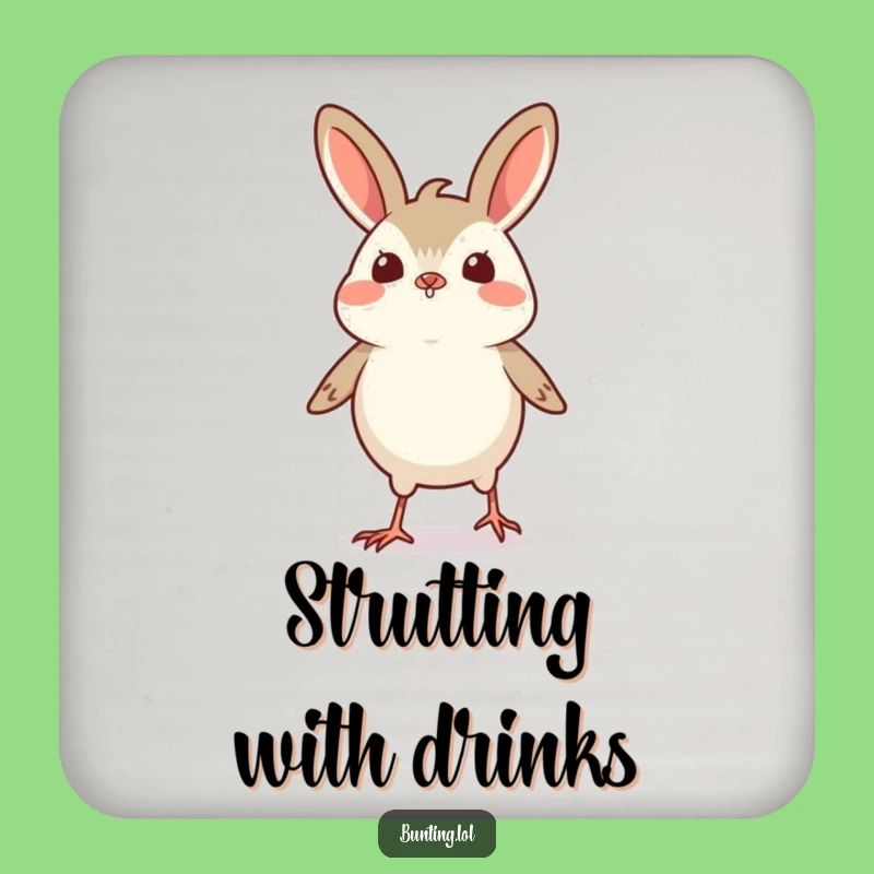 Funny Proud Bunting Coasters (Set of 4): Protect Surfaces with Confident Strut!