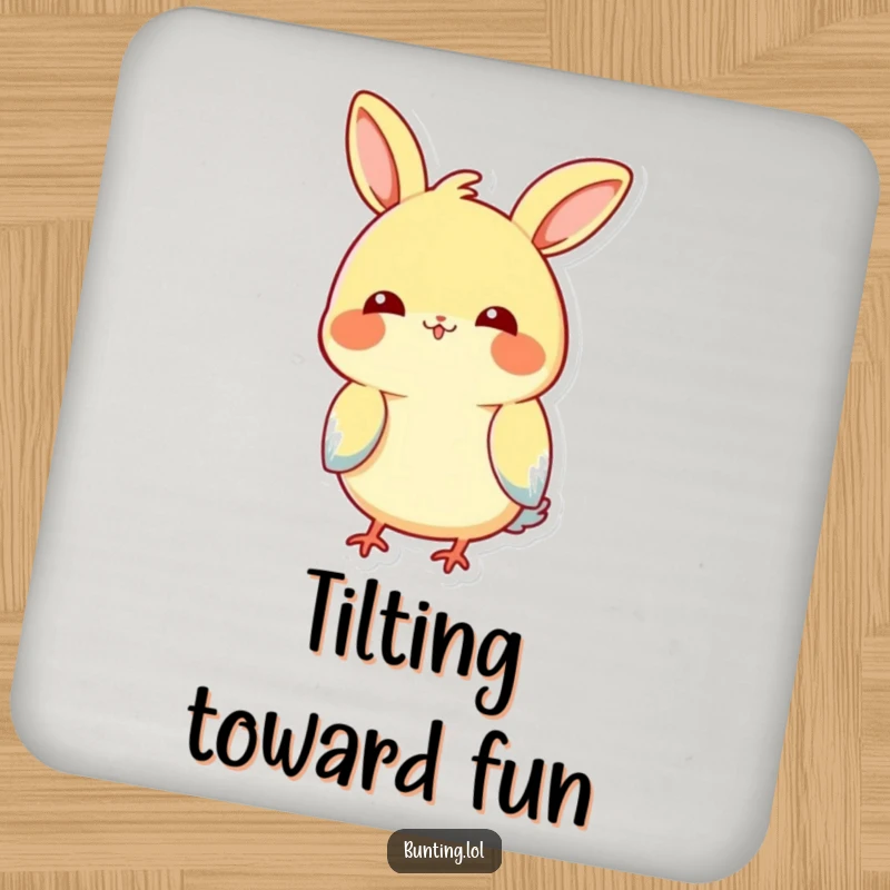 Funny Tilting Bunting Coasters: Bunting bird playfully tilting its head, providing funny protection for surfaces.