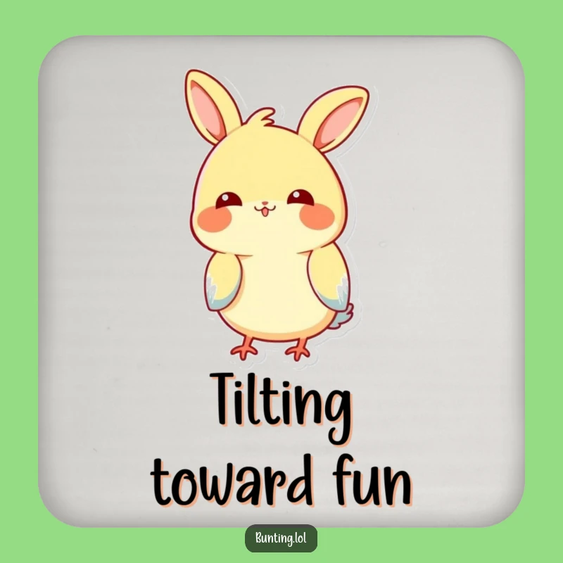 Funny Tilting Bunting Coasters: Curious Bird Head Tilt, Hilarious Drink Protection