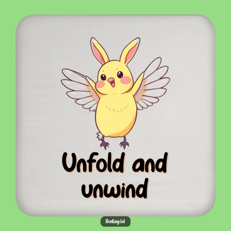 Funny Bunting Bird Coaster - Graceful Wing Stretch Protector, Perfect Small Gift