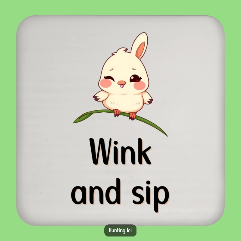 Funny Bunting Coaster: Protect Surfaces with a Mischievous Wink