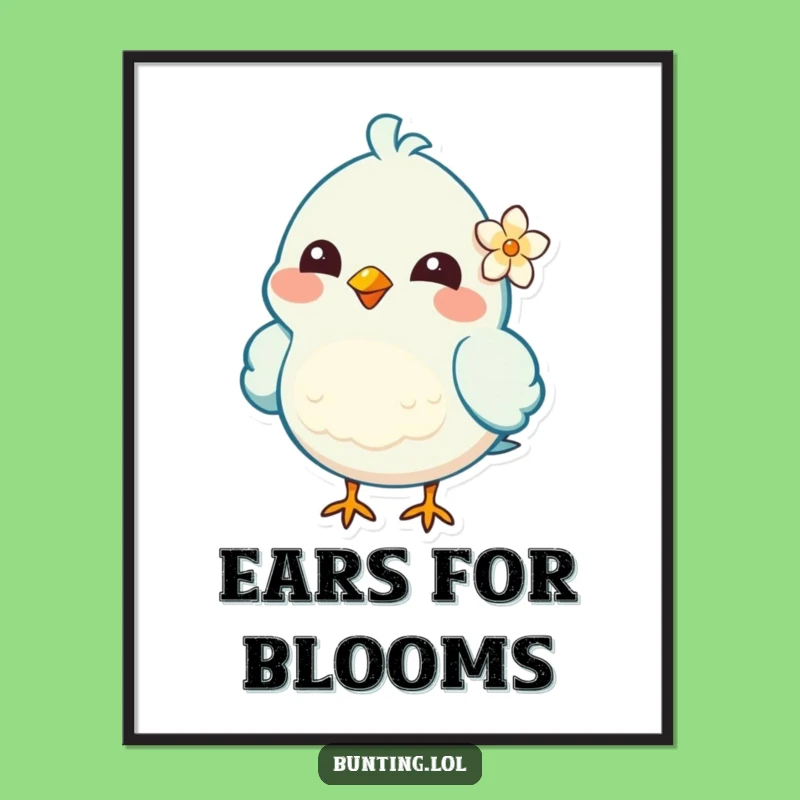 Funny Flower Bird Poster: Cheerful Art Print - Unique Funny Gift!