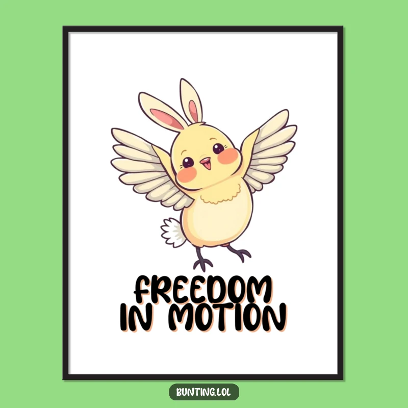 Funny Bunting Wing Poster - Elegant Bird Art for Your Space!