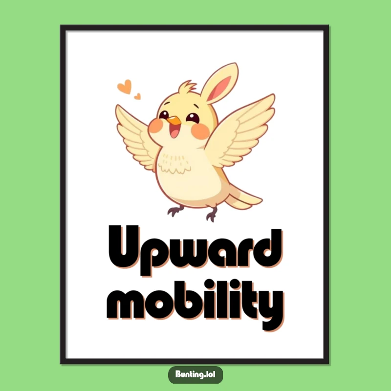 Funny Bunting Bird Fluttering Poster: Decorate with Excitement, Hilarious Avian Art