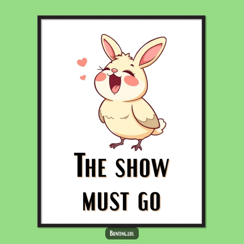 Funny Singing Bunting Poster - Frame Your Favorite Song with Bird Art