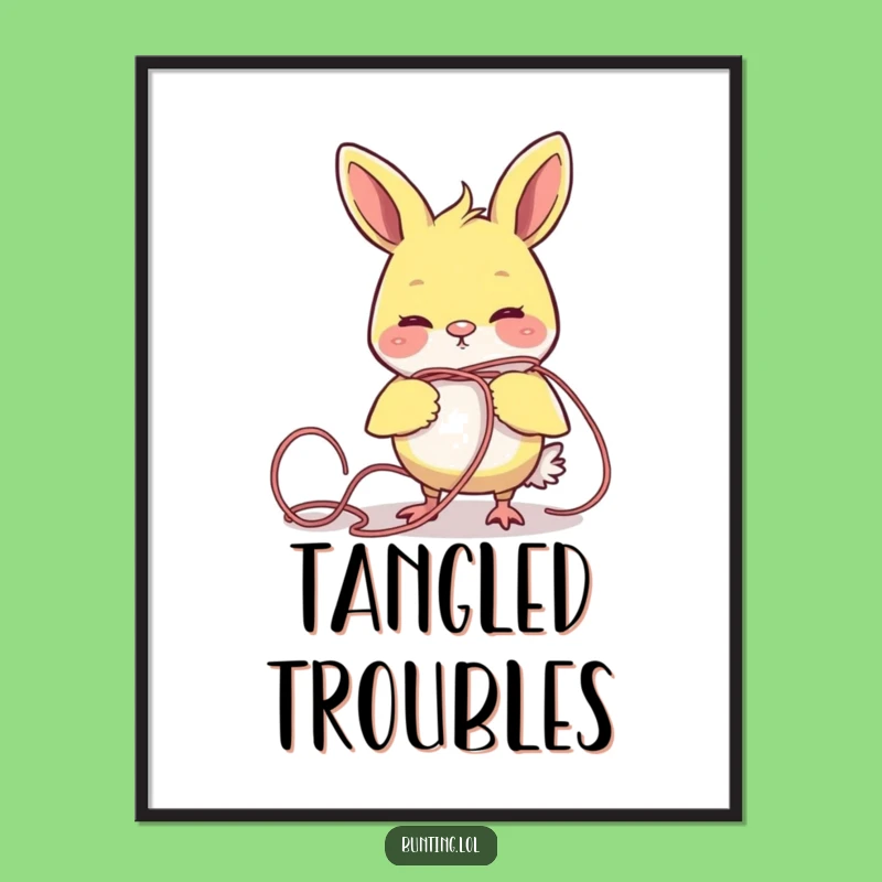 Funny Tangled Bunting Yarn Poster: Hilarious Wall Art!