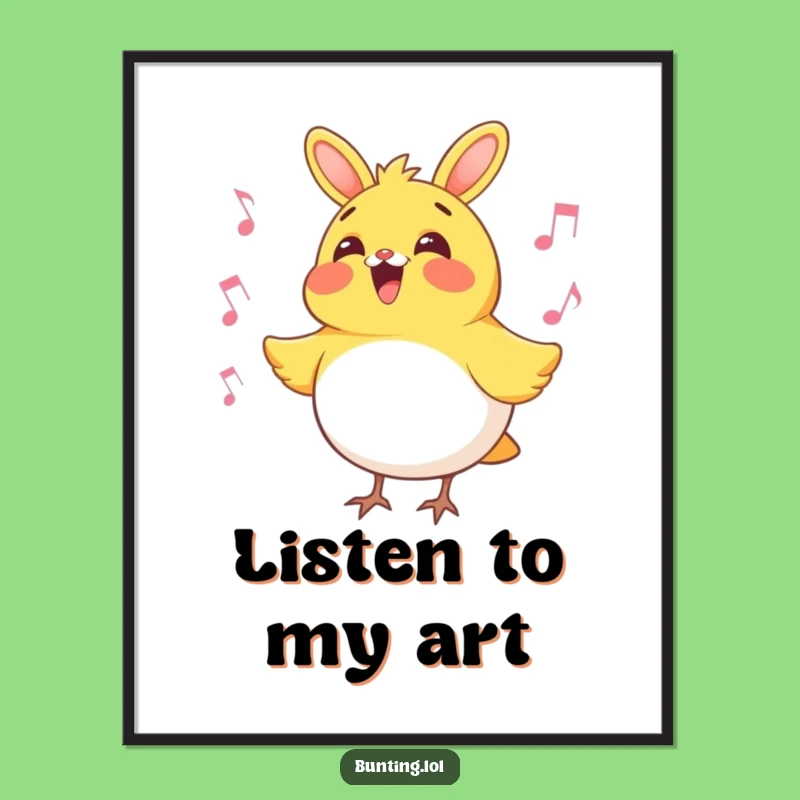 Funny Bunting Bird Singing Poster: Adorn Your Walls with Hilarious Avian Art, Perfect Gift