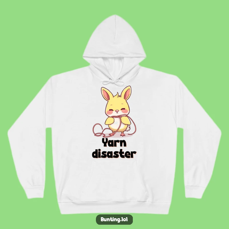 Cozy Funny Tangled Bunting Yarn Hoodie: Warmth and Laughter!