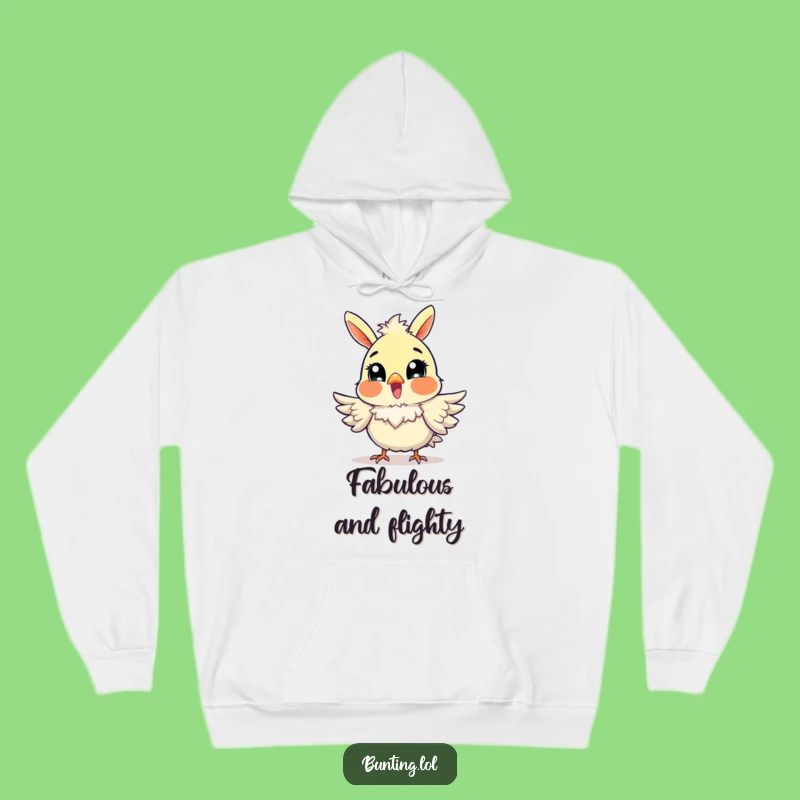 Funny Excited Bunting Hoodie: Cozy Up with Fluffy Feathers & Joy - Perfect Funny Gift!