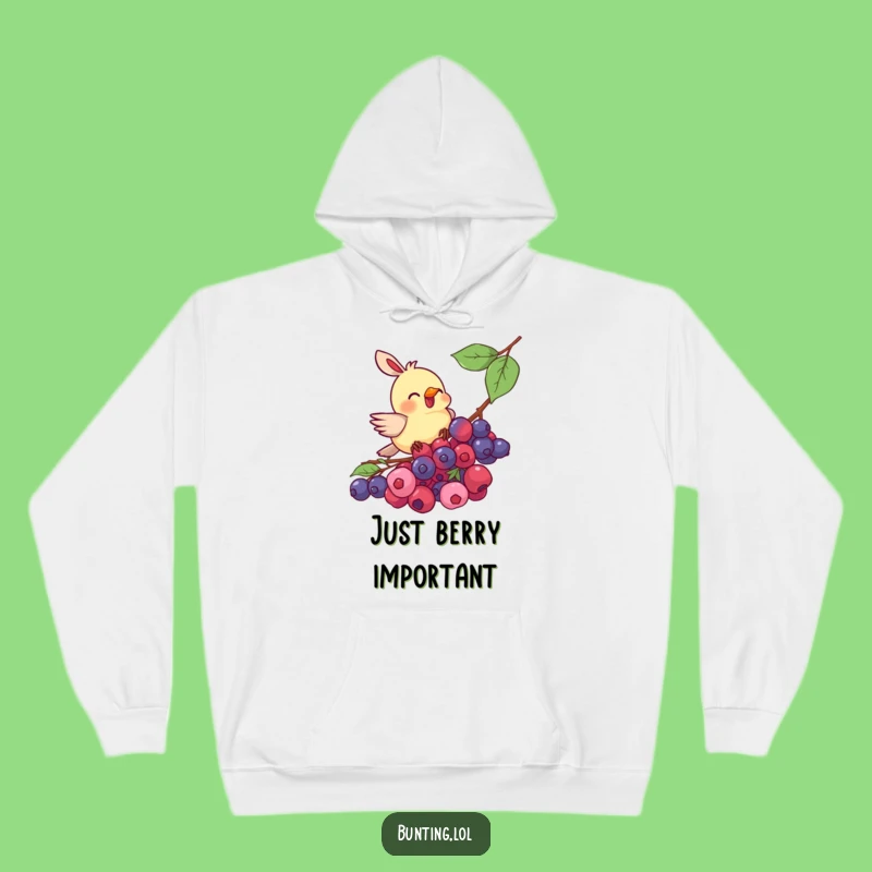 Funny Bunting Bird Berry Pecking Hoodie - Cozy and Hilarious Bird Gift