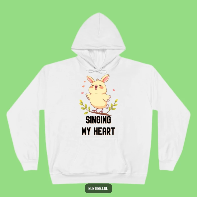 Funny Bunting Singing Joyfully Hoodie - Cozy Comfort, Hilarious Musical Gift