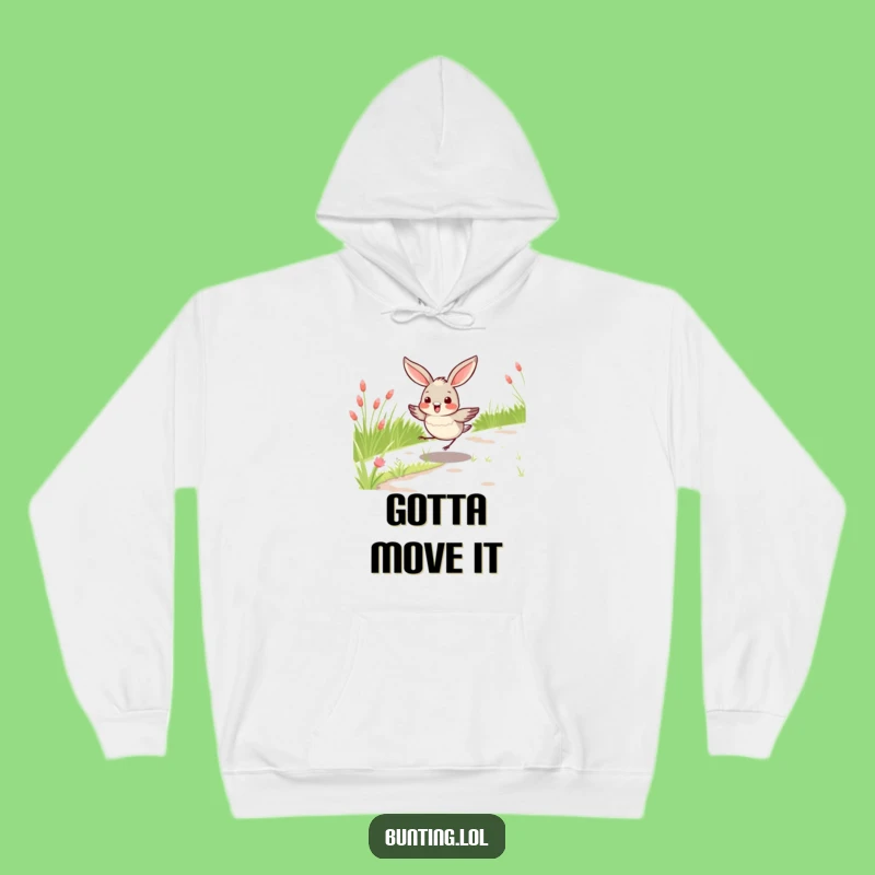 Cozy Funny Bunting Bird Hopping Hoodie, Warm and Playful Avian Wear