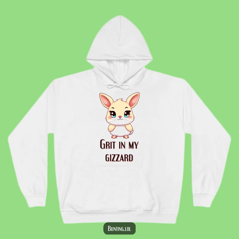 Funny Determined Bunting Hoodie - Cozy Up with Motivational Bird Power