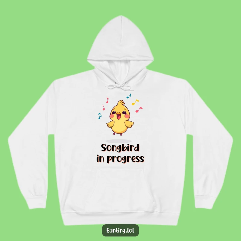 Funny Bird Hoodie: Cozy Singing Character with Music Notes - Awesome Funny Gift!