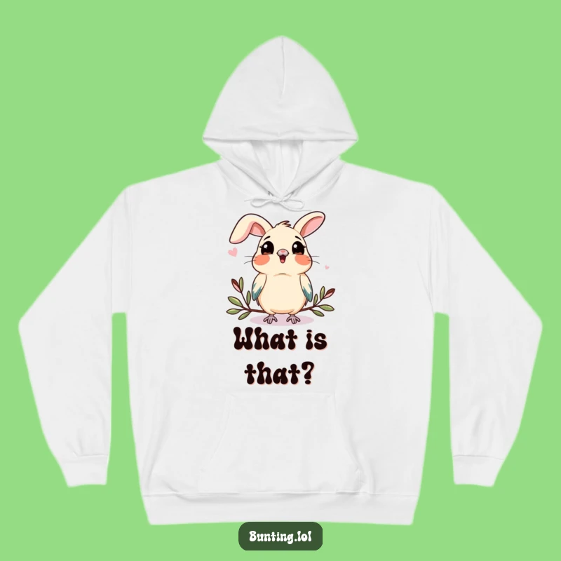 Funny Bunting Curiosity Hoodie: Cozy & Thoughtful Bird Design, Great Gift