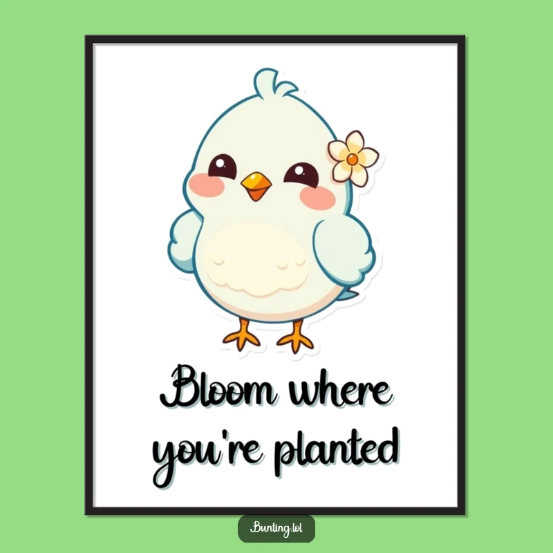 Free Printable Wall Art: Cheerful Bird Garden, Downloadable Decor for a Whimsical Space