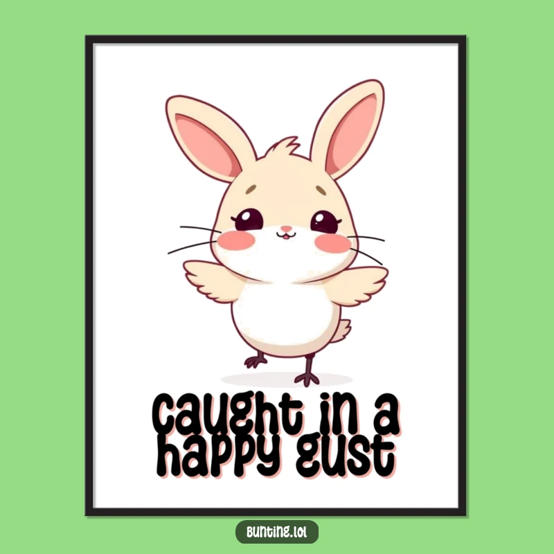 Funny Free Printable Bunting Art: Windblown Surprise Downloadable Wall Decor