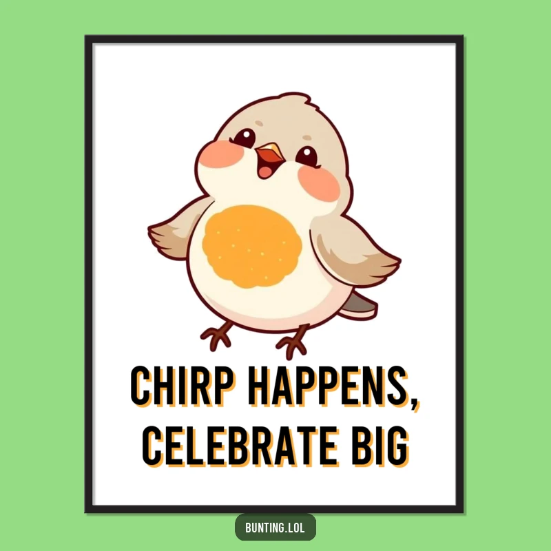 Free Printable Wall Art: Chirpy Orange Bird Art, Funny Downloadable Decor for Your Room