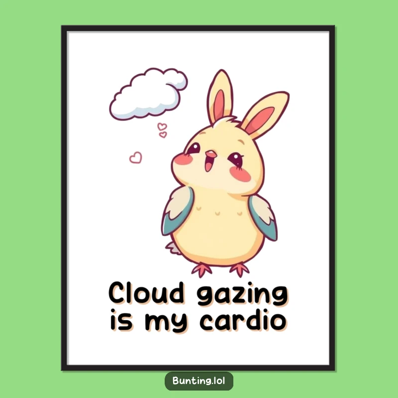 Funny Free Printable Wall Art: Bunting's Cloud Gazing Delight for Dreamy Decor