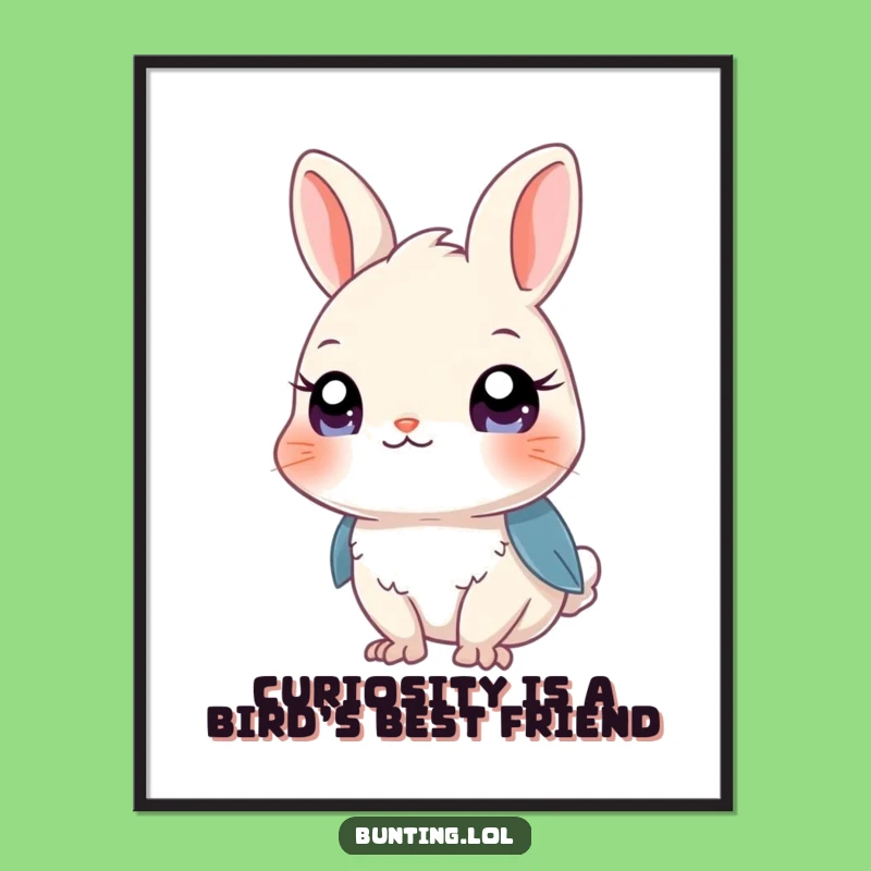 Free Printable Wall Art: Curious Bunting, Funny Downloadable Decor for Bird Lovers!