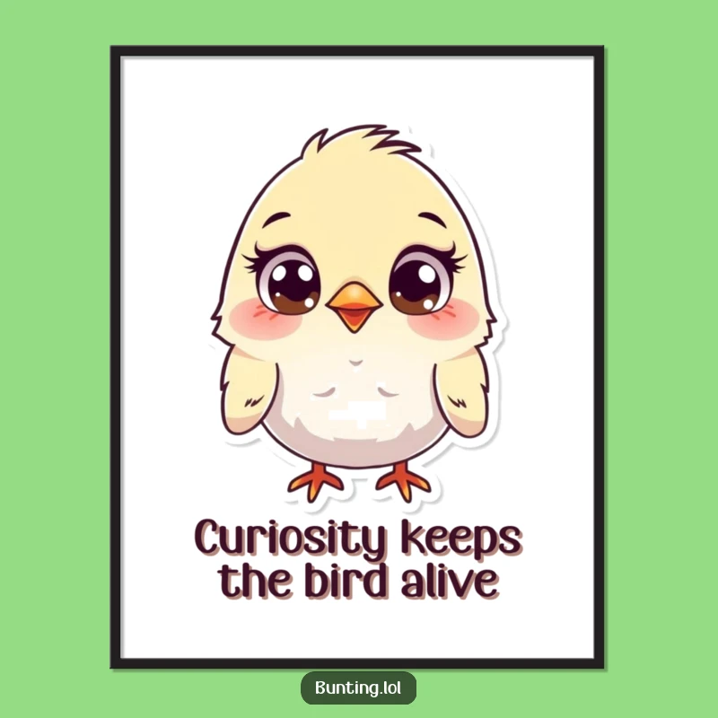 Free Printable Funny Wall Art: Curious Bunting Character, Downloadable & Print at Home Decor