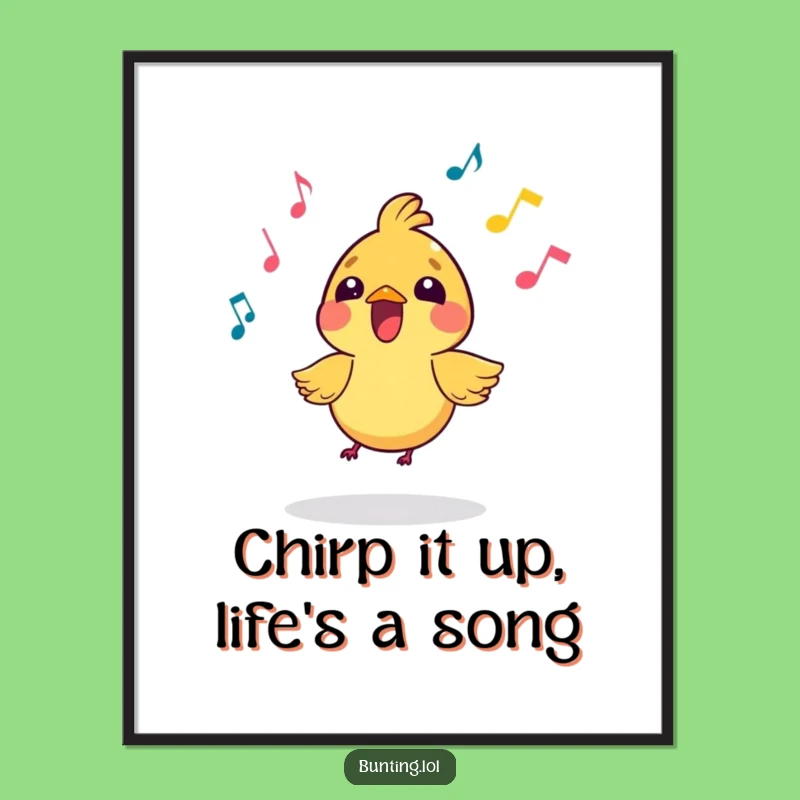 Free Printable Wall Art: Singing Bird Melody, Downloadable Decor for a Cheerful Home