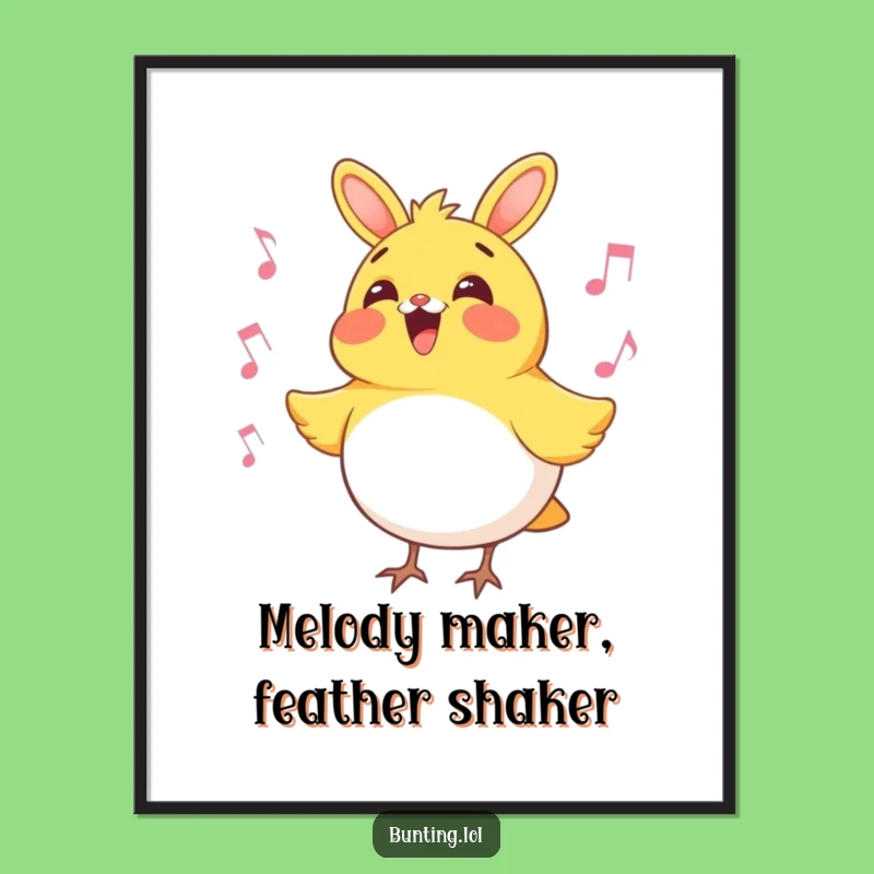 Funny Free Printable Bunting Wall Art: Singing Bird - Downloadable Art for Home