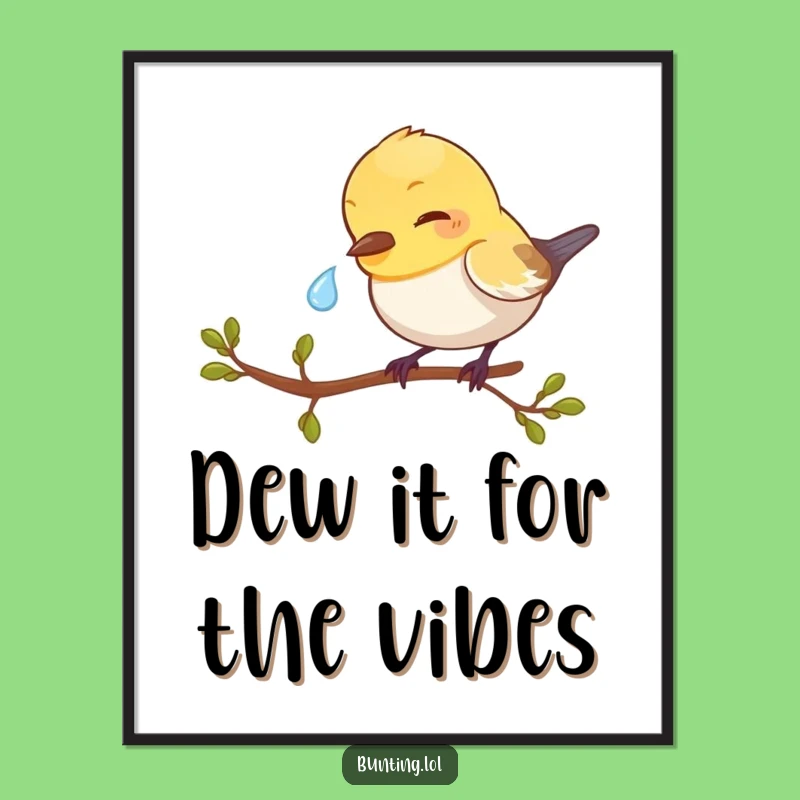 Funny Free Printable Wall Art: Bunting's Dewdrop Delight for Charming Decor