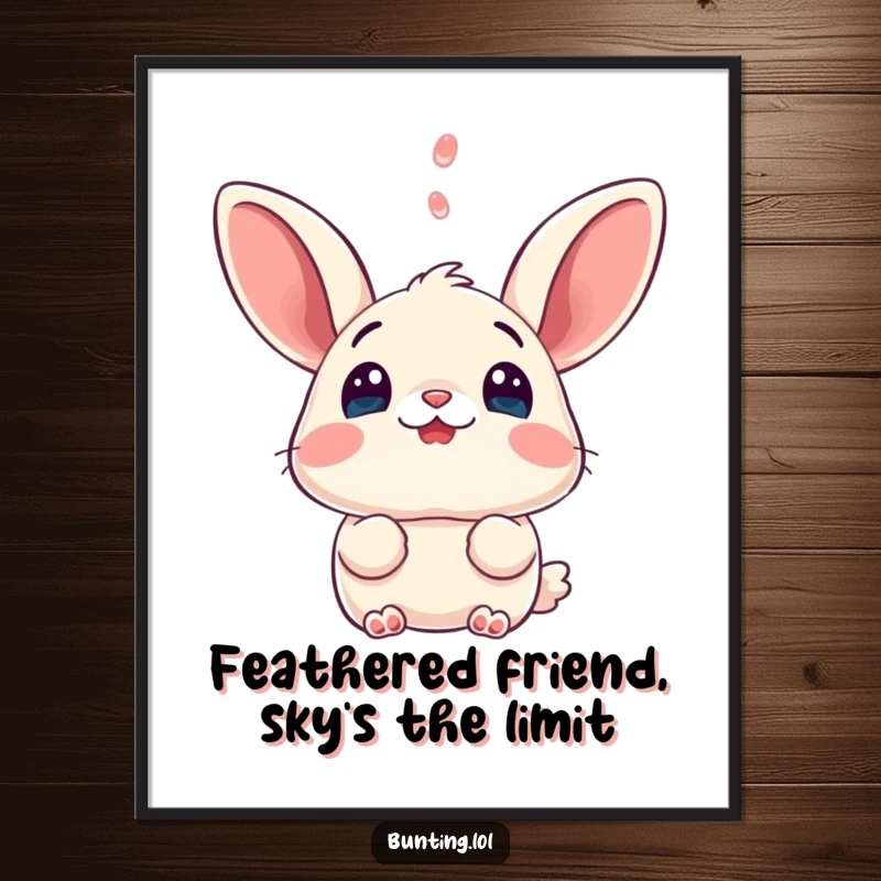 Funny Free Printable Wall Art of a bunting looking up in utter surprise, its beak agape, adding a humorous touch to any room.