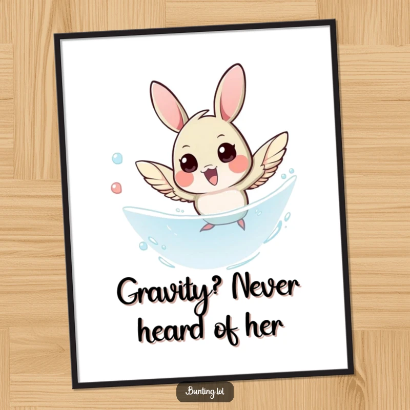 Funny Free Printable Wall Art of a bunting bird in a swift, agile dive, showcasing its airborne acrobatics.