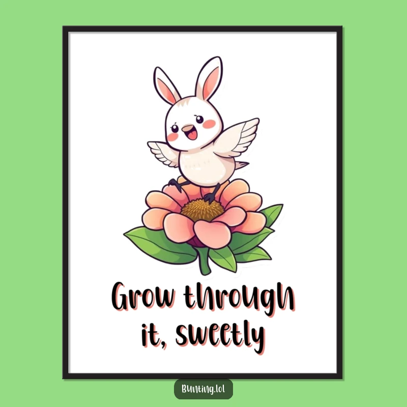 Free Printable Wall Art: Energetic Bunting Hopping Fun, Downloadable & Print at Home Whimsical Decor