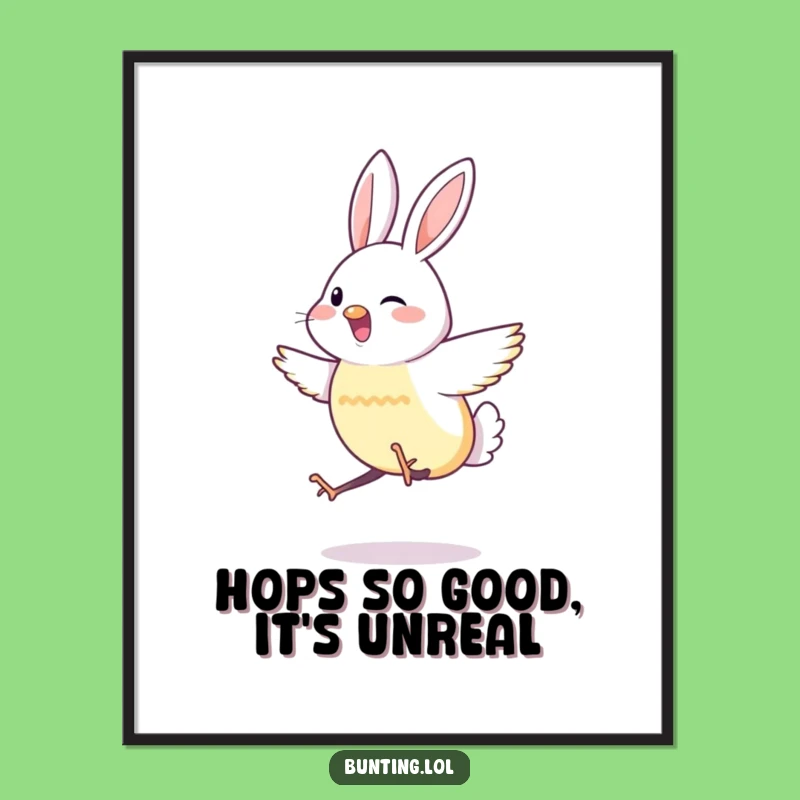 Funny Free Printable Wall Art: Hopping Bunting's Energetic Dance for Your Decor